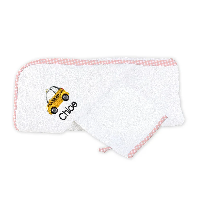 White with Pink Gingham Trim