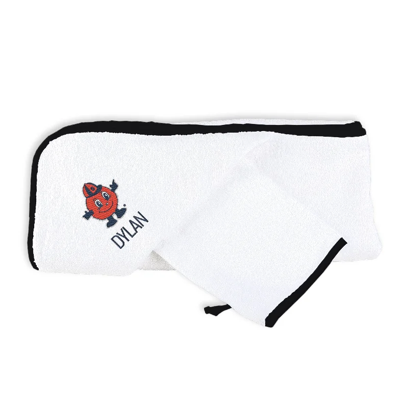 Short Design Personalized Syracuse Orange Otto Hooded Towel & Wash Mitt Set