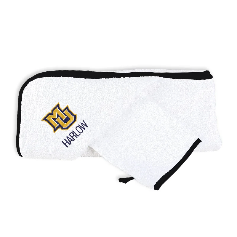 High-end Fashion Personalized Marquette Golden Eagles Hooded Towel & Wash Mitt Set