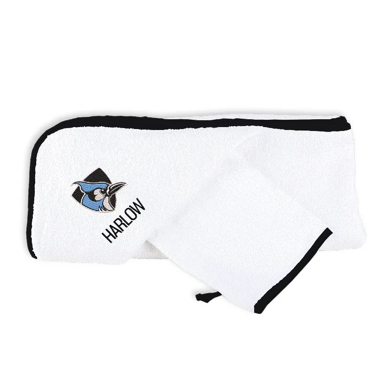 High Street Fashion Personalized Johns Hopkins Blue Jays Hooded Towel & Wash Mitt Set High Street Fashion Personalized Johns Hopkins Blue Jays Hooded Towel & Wash Mitt Set