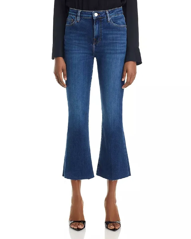 Le Crop Mini High Rise Cropped Bootcut Jeans In Lupine