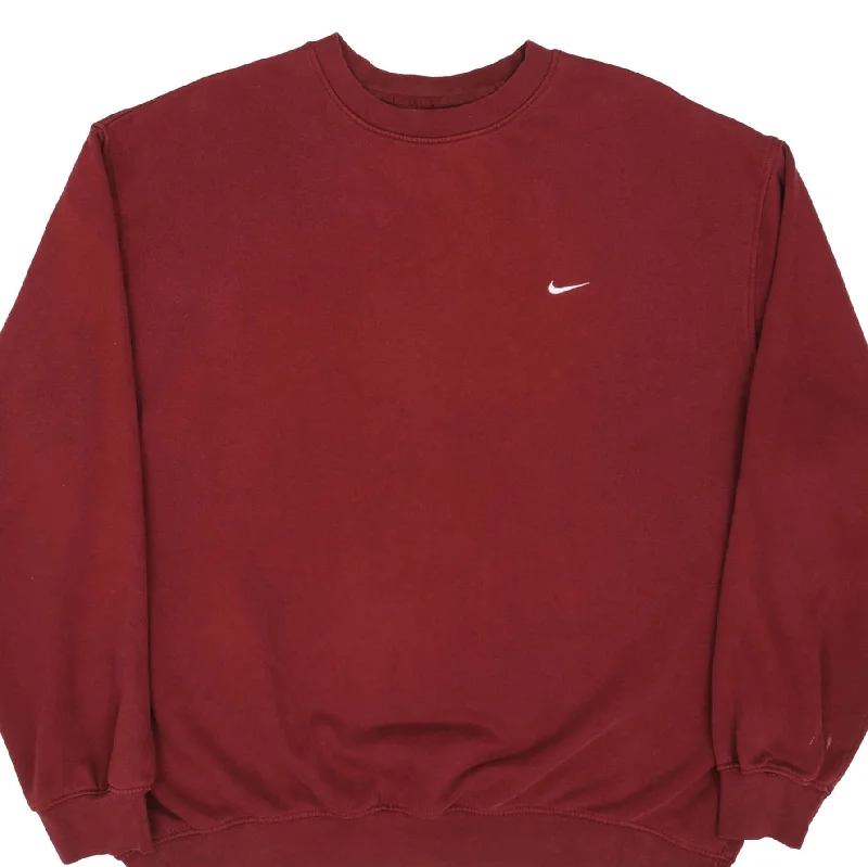 VINTAGE RED BURGUNDY NIKE CLASSIC SWOOSH SWEATSHIRT 2000S SIZE 2XL