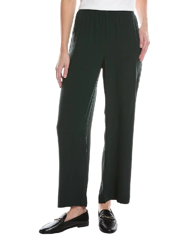 EILEEN FISHER Straight Ankle Silk Pant