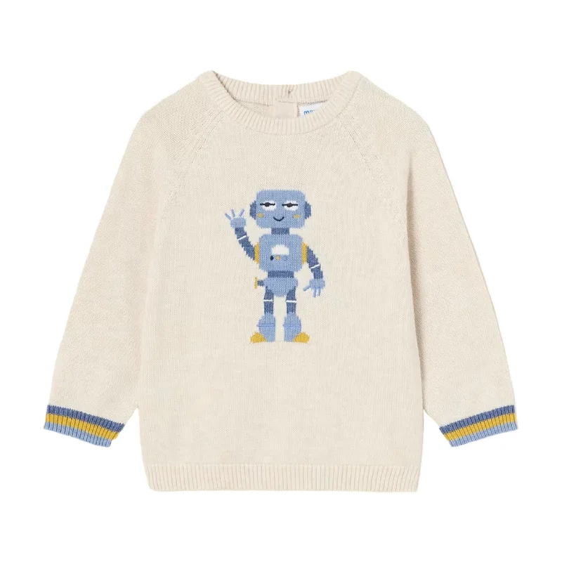 Cream Robot Knit Sweater