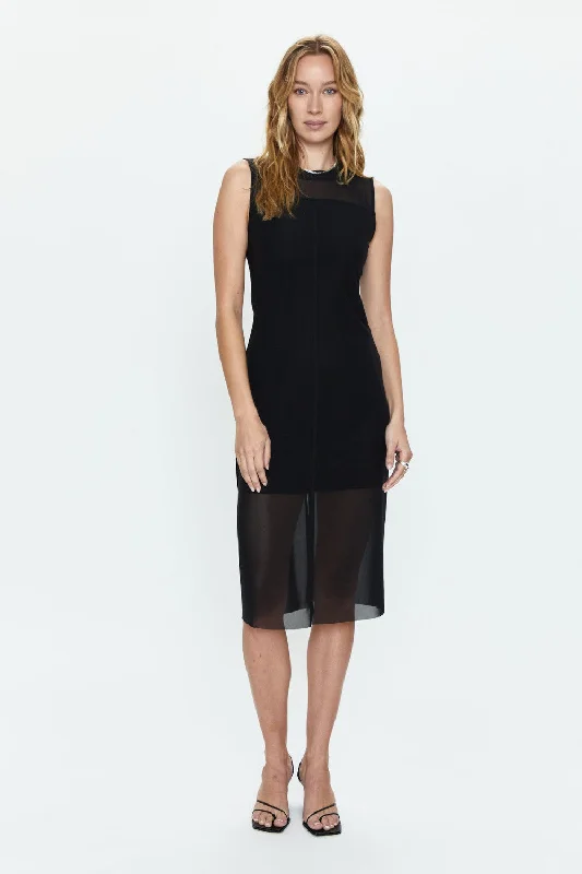 Pistola June Sleeveless Midi Dress in Noir