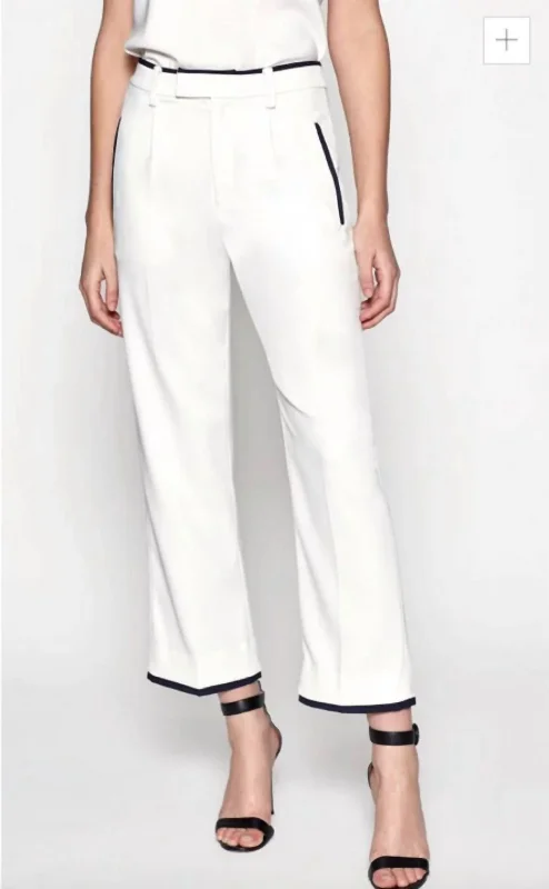 Bergen Flare Crop Trousers In White