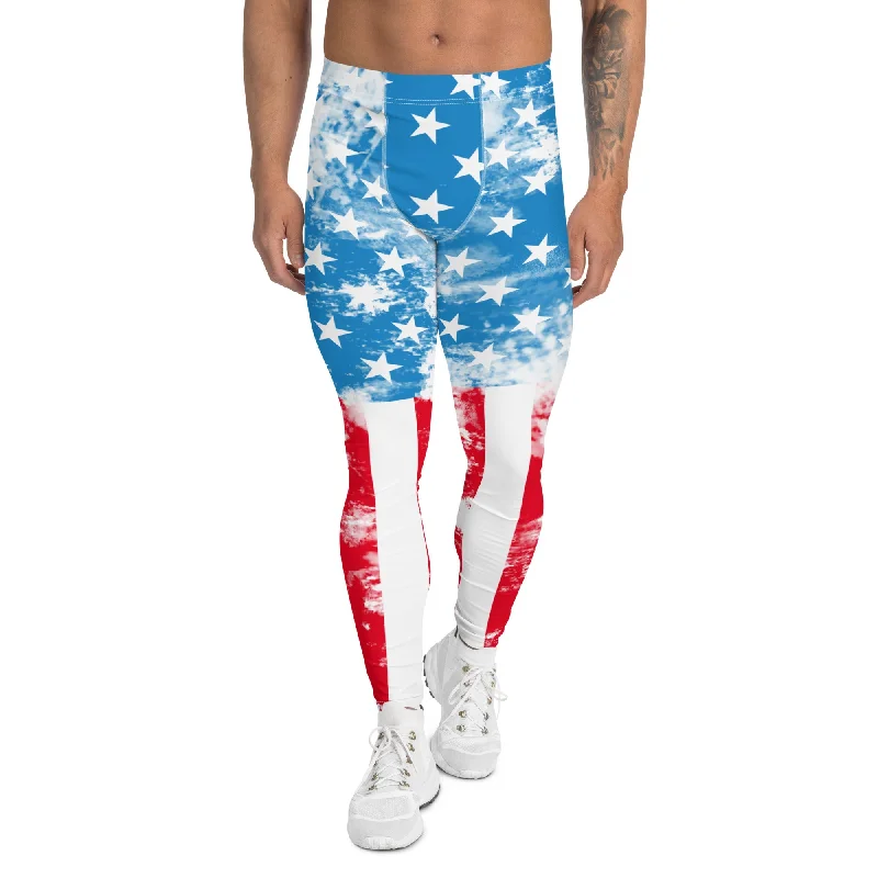 Artsy American Flag Men's Leggings