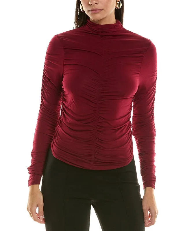 Bishop + Young Simone Ruched Turtleneck Top