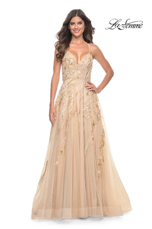 La Femme 32032 Beaded Tulle Gown