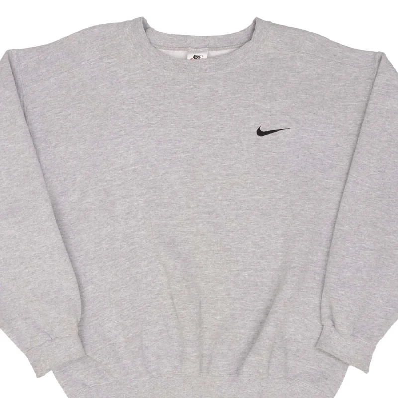 Autumn Selection VINTAGE NIKE CLASSIC SWOOSH GRAY SWEATSHIRT 1990S SIZE MEDIUM