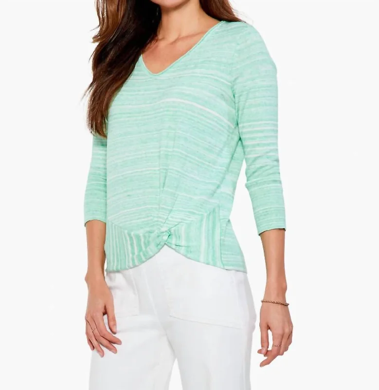 Spacedye Vital Twist Sweater In Green Mix