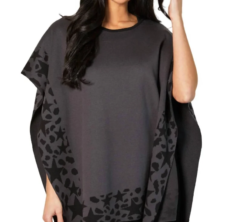 Scoop One Size Poncho In Coal