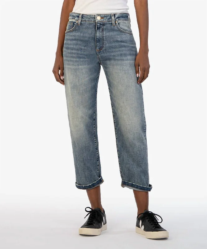 Sienna Baggy Boyfriend Crop Jeans In Shaped Wash