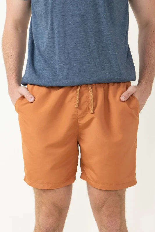 Polyester Volley Shorts for Men in Amber | SB33-AMBER