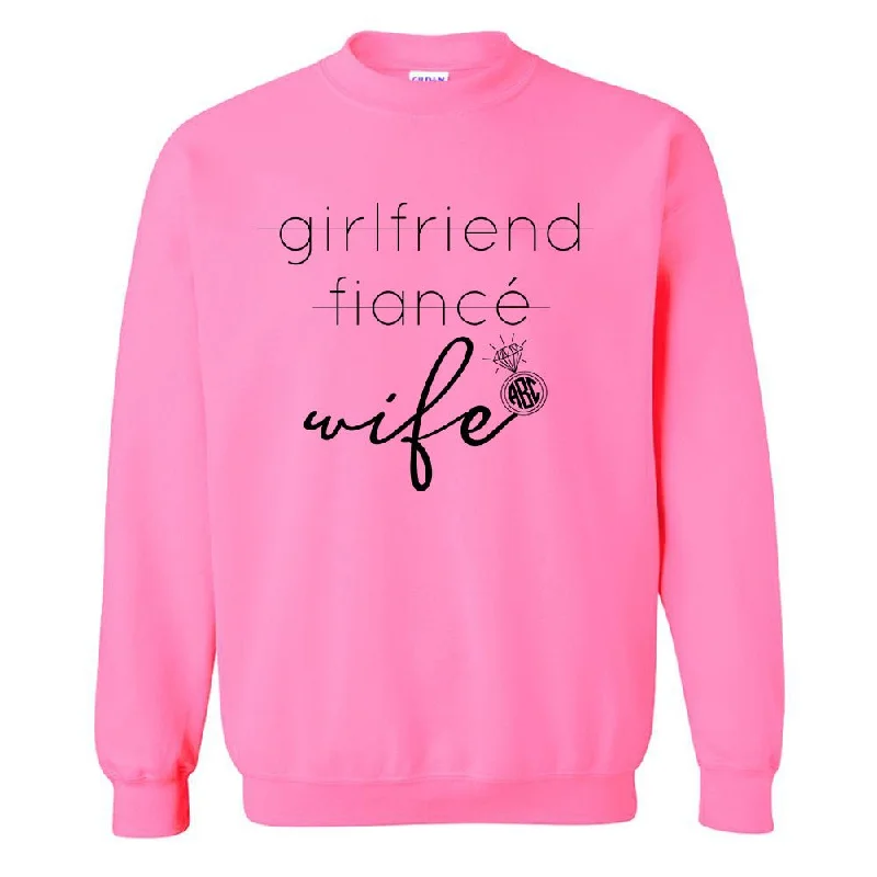 Low-key Luxury Monogrammed 'Wife' Neon Crewneck Sweatshirt