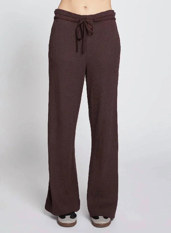 Luxe Thermal Waist Pants In Espresso