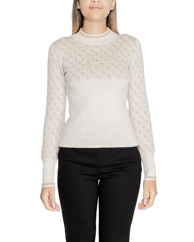 Guess  Women's Logo Knit Mock Neck Sweater - Ivory