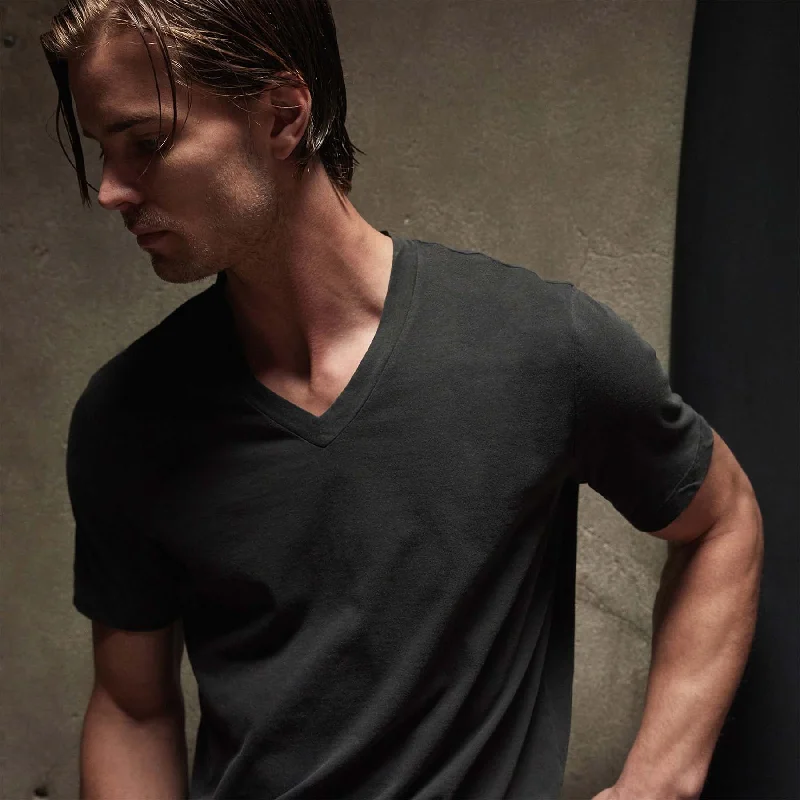 Short Sleeve V Neck - Carbon Pigment