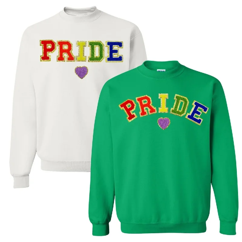 Pride Letter Patch Crewneck Sweatshirt