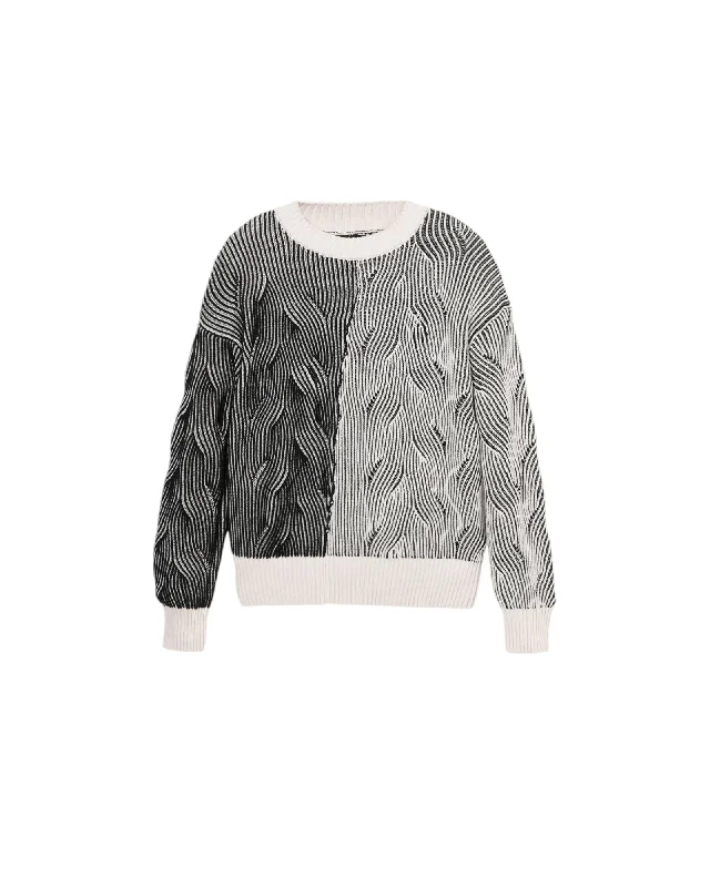 Desigual  Women's Wave Knit Sweater Black and White