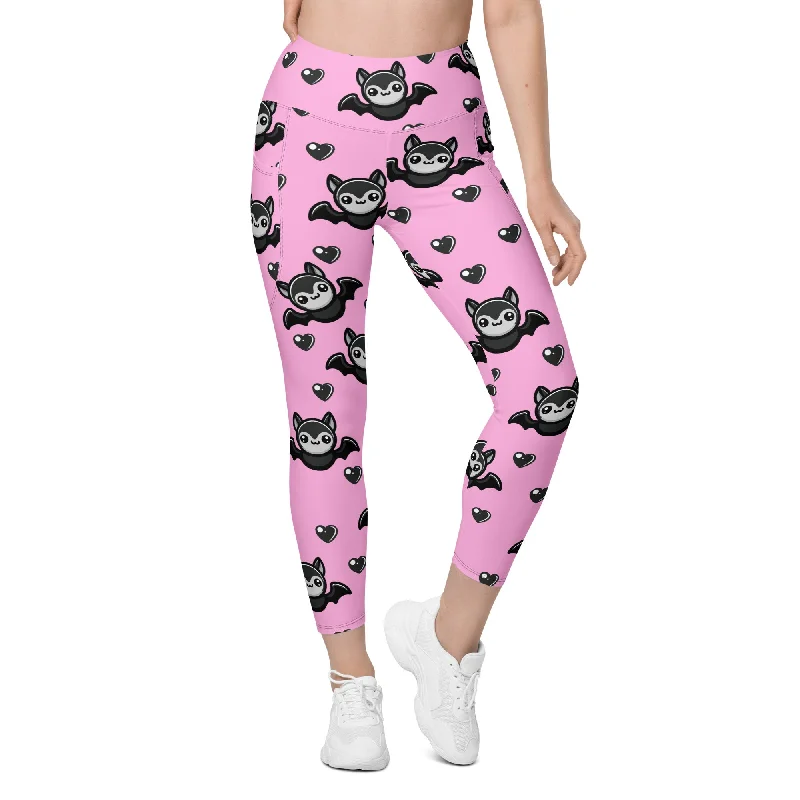 Cute Bats Leggings With Pockets