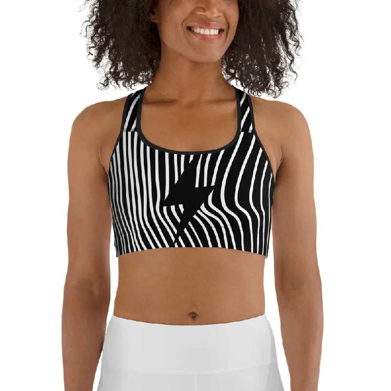 Mushroom Lines Sports Bra