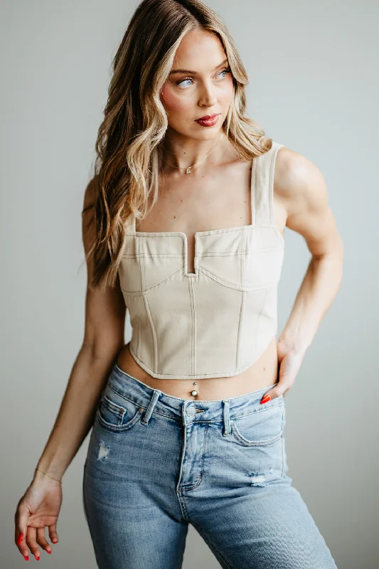 ACOA Bustier Top for Women in Cream | ACT11210-CREAM