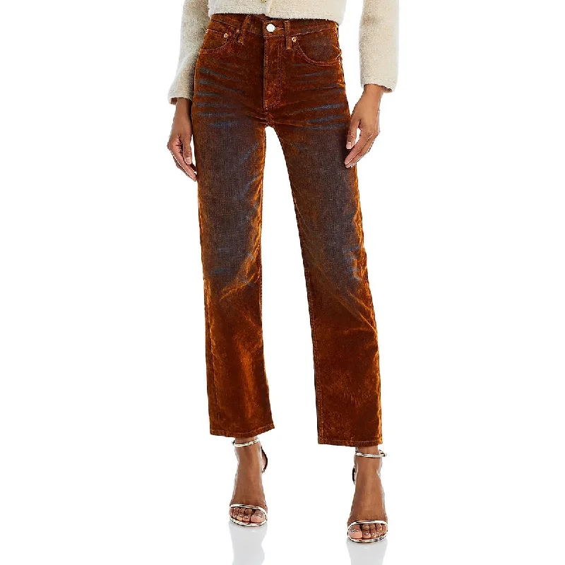 Womens High Rise Wide Leg High-Waisted Jeans