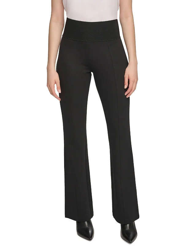 Womens High Waist Knit Flared Pants