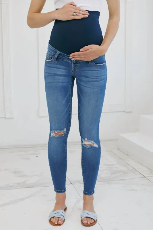 Rainie Maternity Jeans In Medium Blue