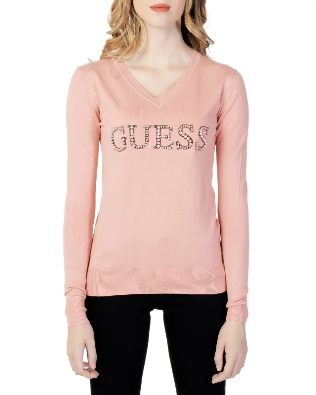 Guess  Women's Embellished Logo Sweater - Pink