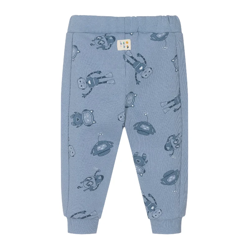 Blue Robot Print Sweatpants