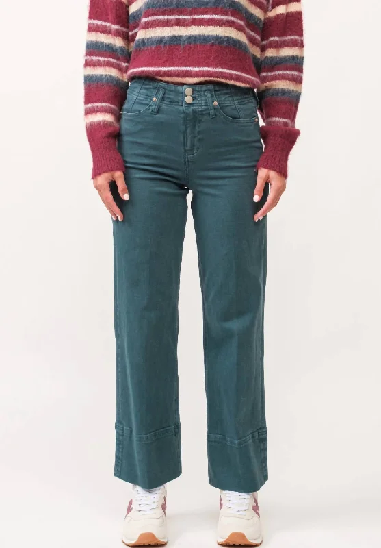 Holly Wide Leg Jeans In Deep Teal