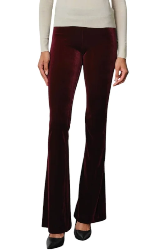 Bellini Velvet Pants In Burgundy