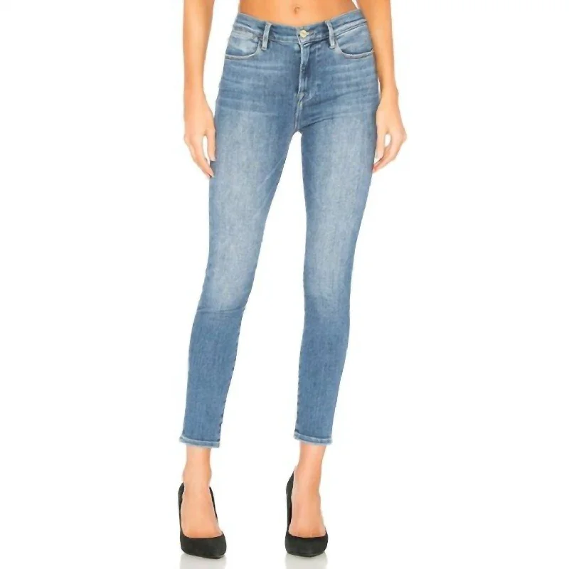 Le High Rise Crop Skinny Jeans In Blue