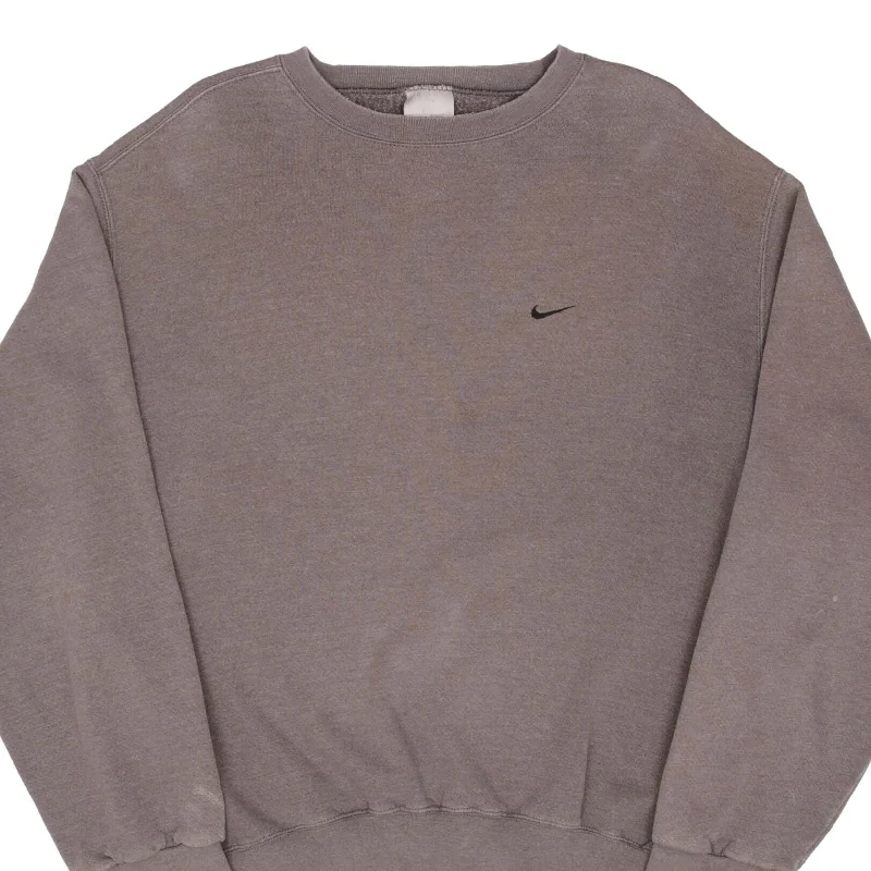 VINTAGE NIKE CLASSIC SWOOSH GRAY SWEATSHIRT 2000S SIZE LARGE