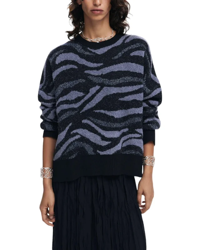 Desigual  Zebra Knit Sweater - Black