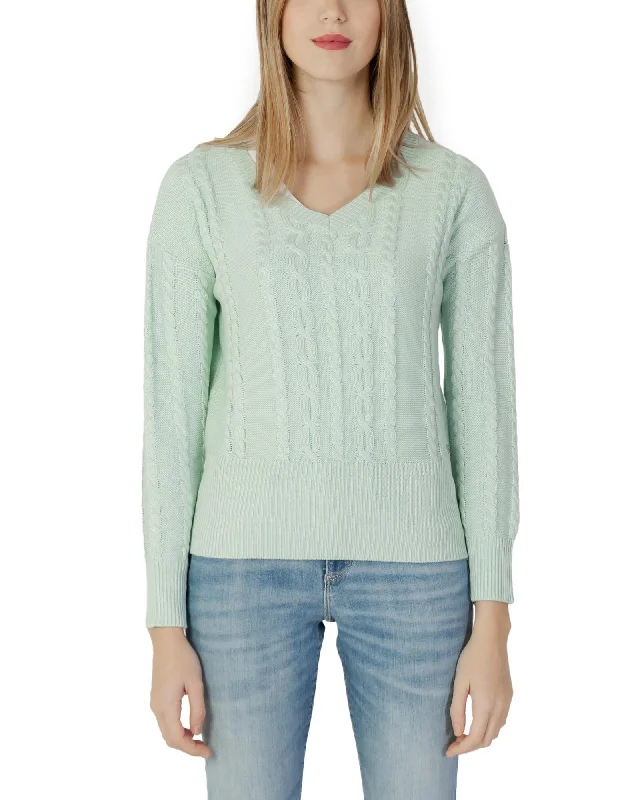 Guess  Women's Cable Knit Sweater - Green