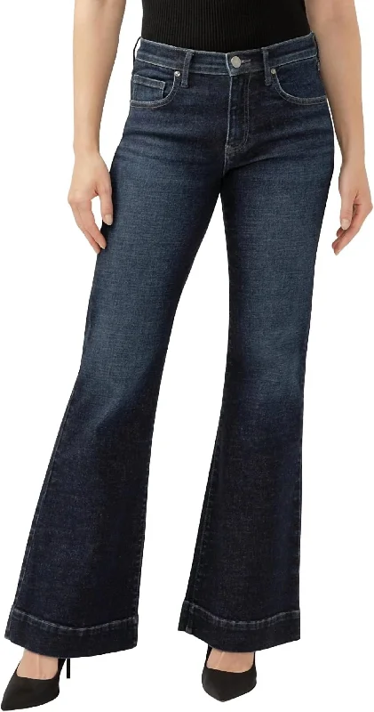 Kait Mid Rise Flare Jean In Opera Blue