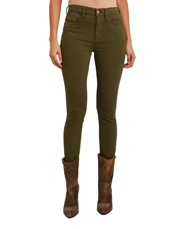 Le High Skinny Jeans In Washed Army Green