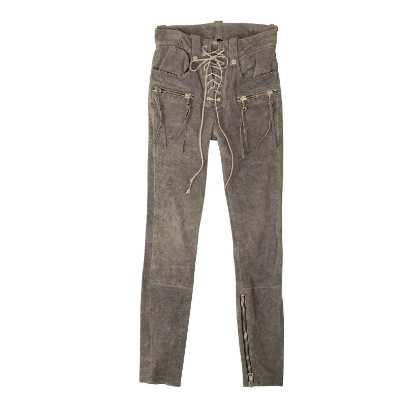 Goddess Outfit Unravel Project High-Rise Lace Trousers - Gray