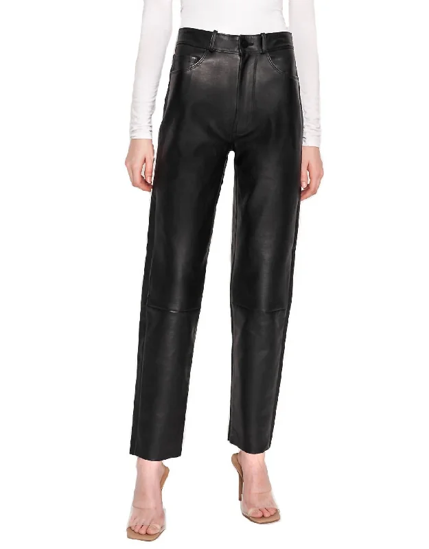 Classic Choice Adeline Leather Jeans In Black