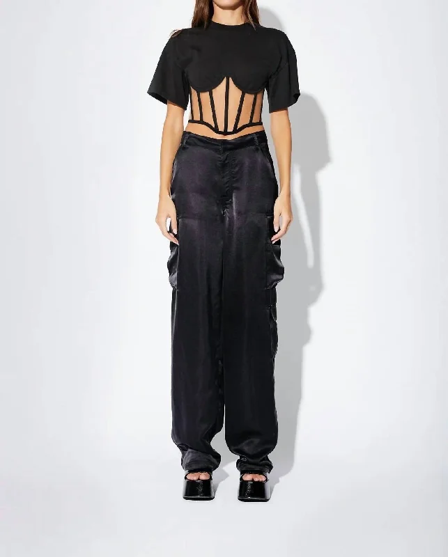 Elegant Outline Santiago Cargo Pant In Black