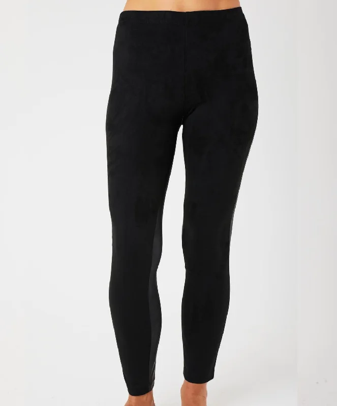 Cool Style Vegan Leather/suede Pant In Black