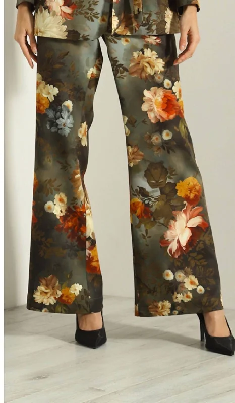 Design Trend Floral Pants In Green