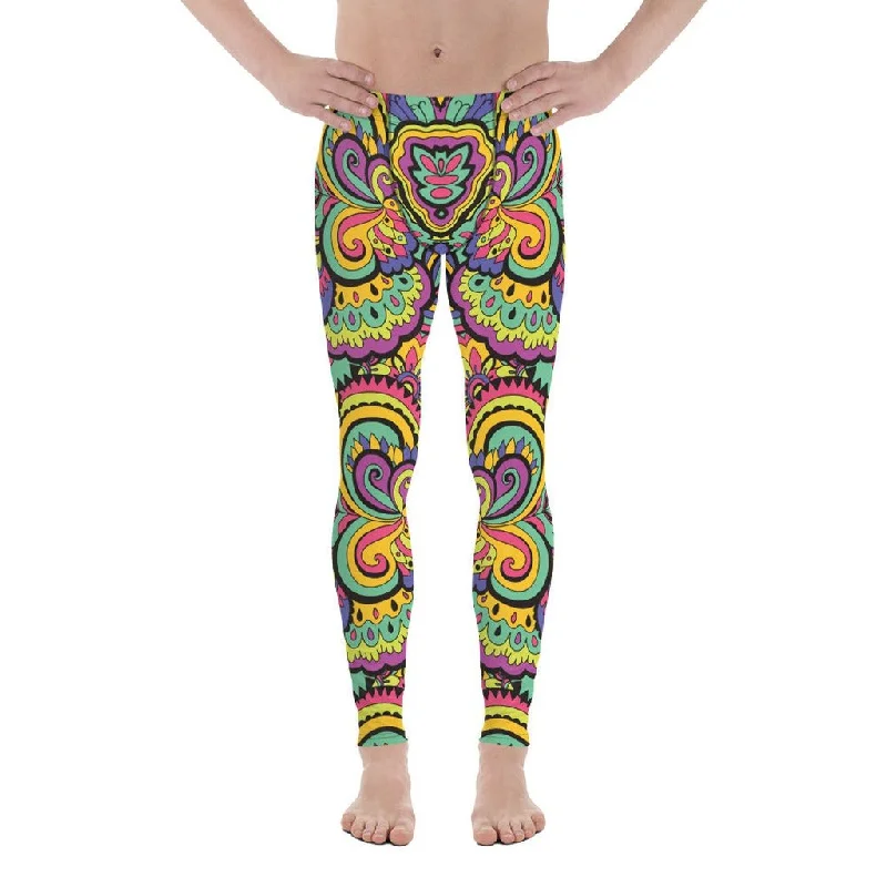 Simple Design Colorful Fun Pattern Men's Leggings