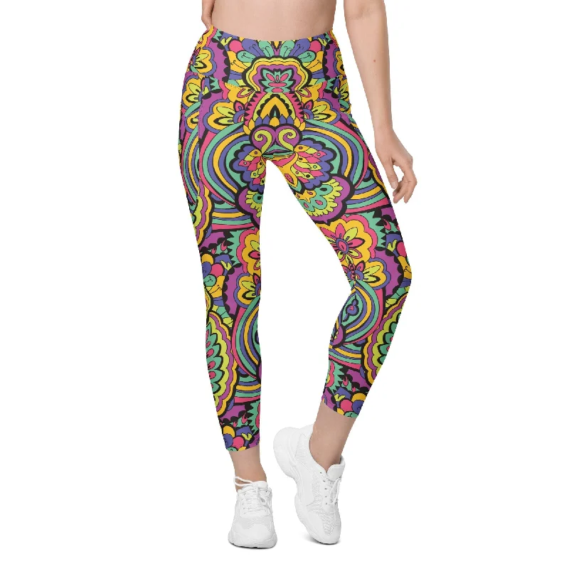 Fashion Must-have Colorful Fun Pattern Leggings With Pockets