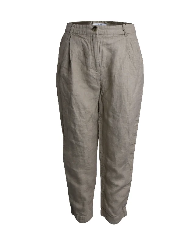 New Design Co Relaxed Fit Trousers in Beige Linen