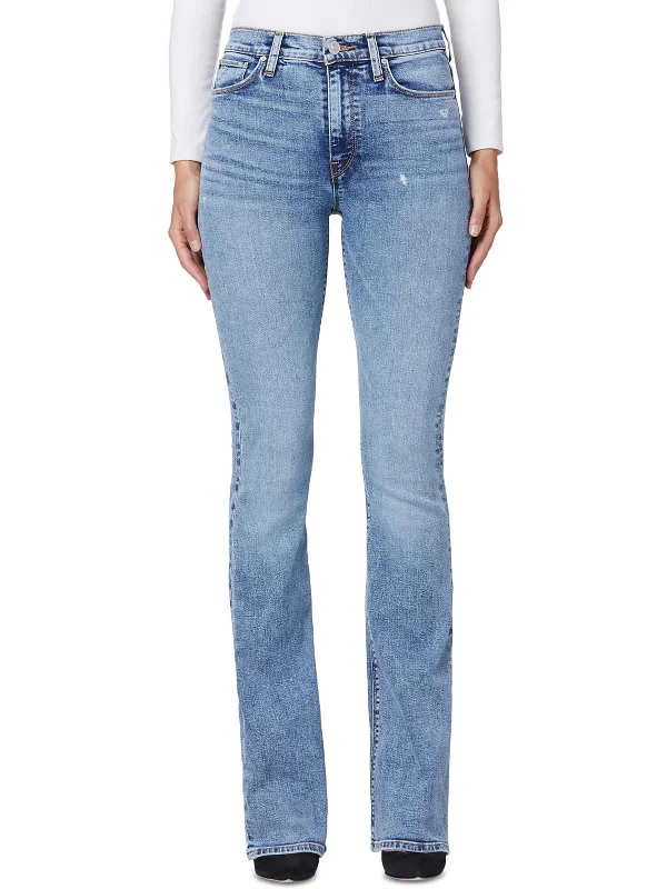 Sporty Comfort Womens High Rise Light Wash Bootcut Jeans