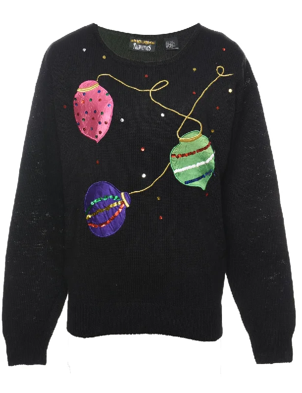 Black Christmas Jumper - L